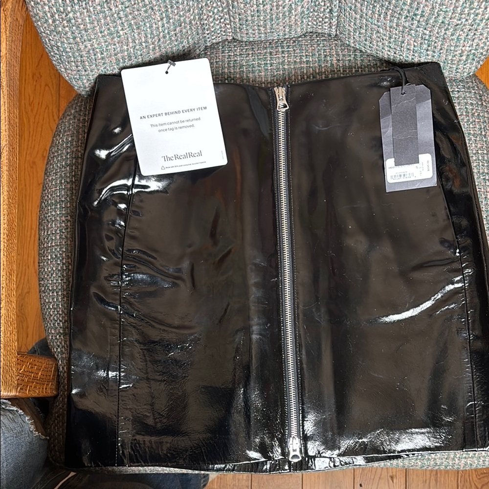 NWT Rag & Bone Black Heidi Patent Leather Skirt